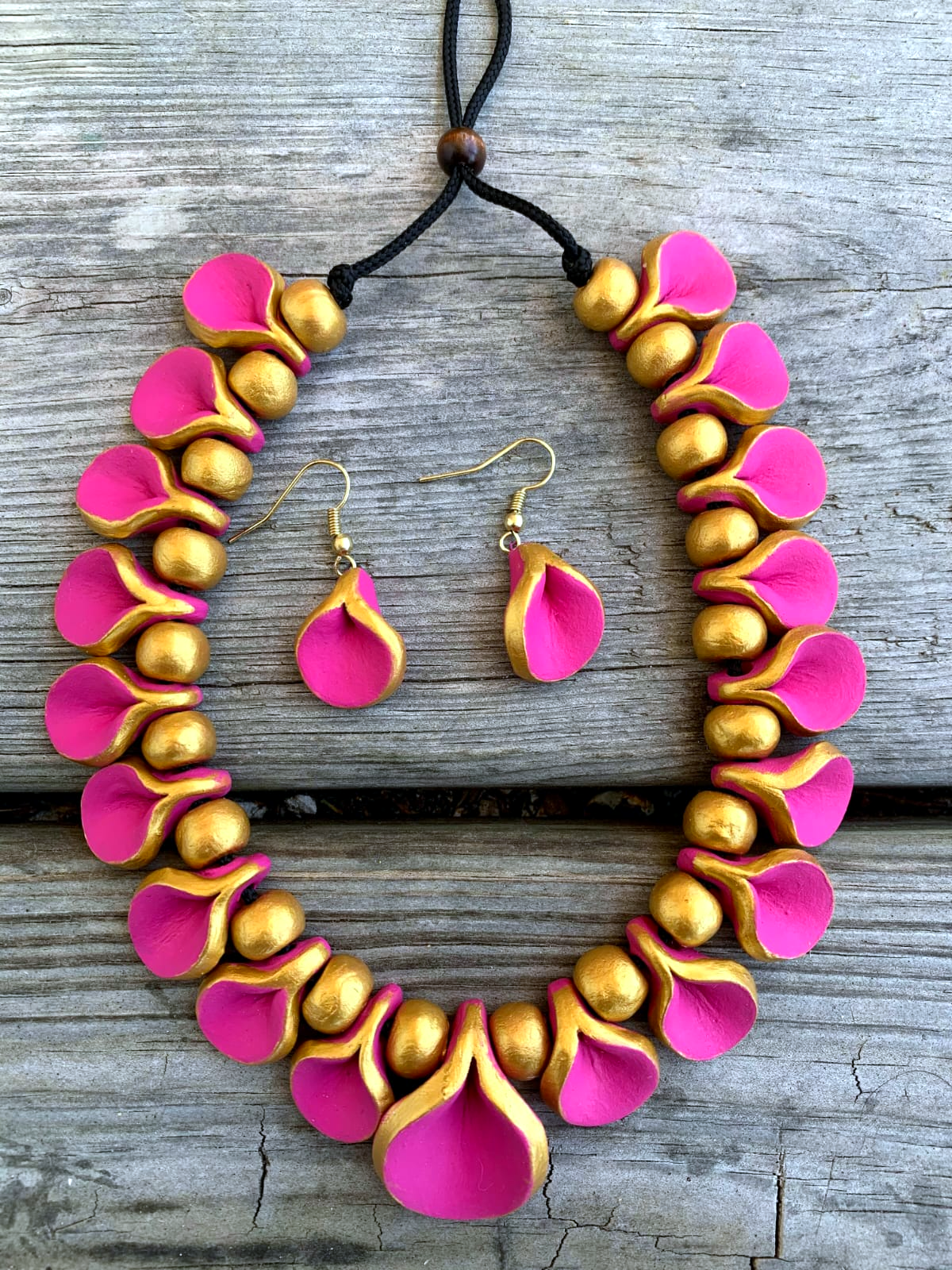 Handmade terracotta jewelry set