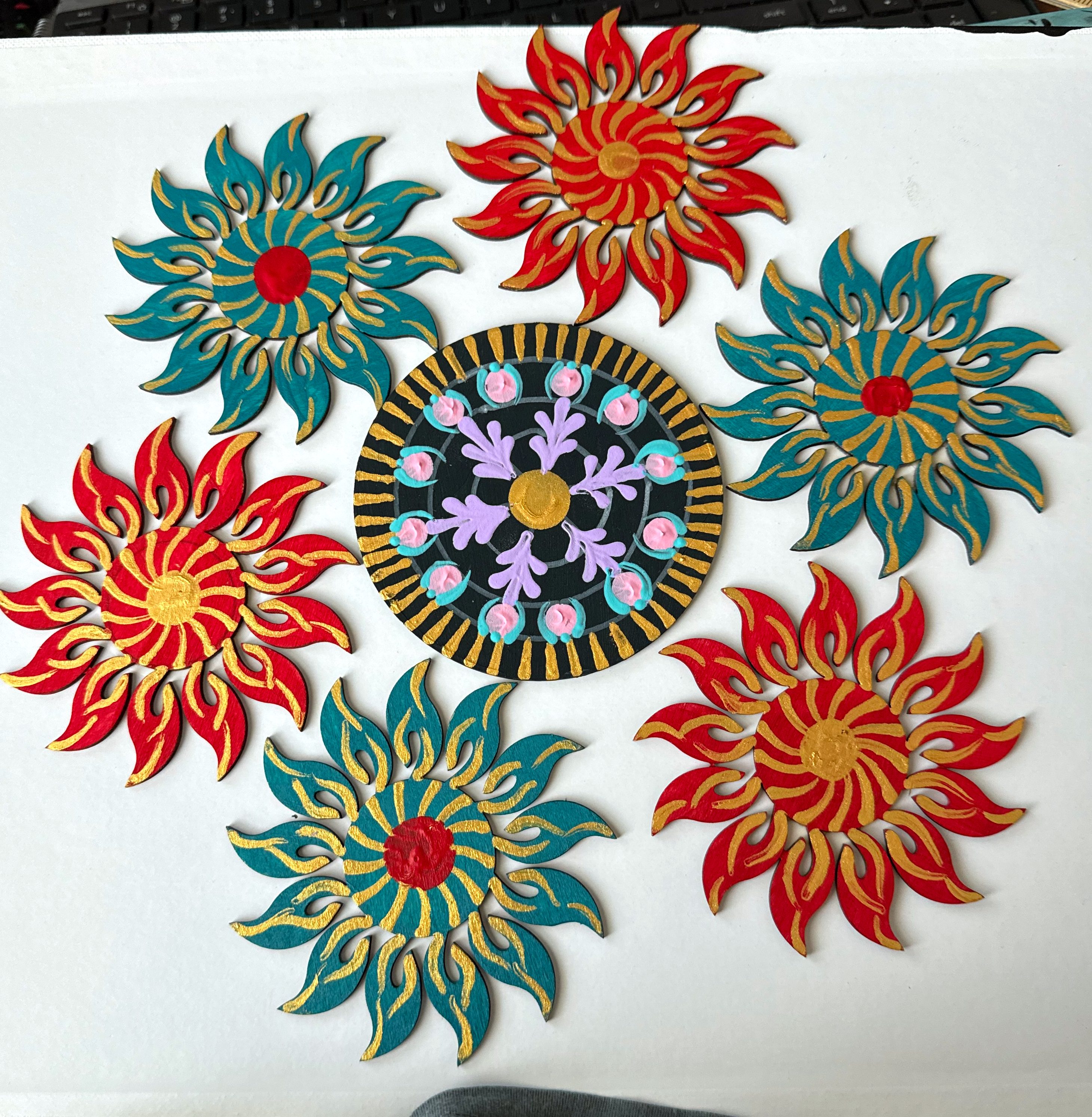 Sun and Stars Revolving Dot Art
