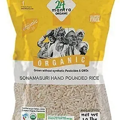 24 Mantra Organic Sona Masuri Handpounded Rice, 10 Lb