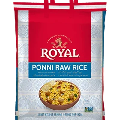 Royal Ponni Raw Rice, 20 Lb