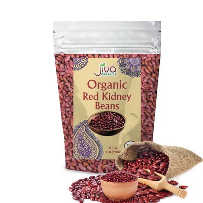Jiva Organic Red Kidney Beans Dark (Rajma Red), 2 Lb