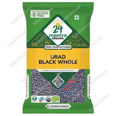 24 Mantra Organic Urad Black Whole, 4 LB