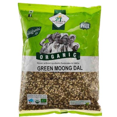 24 Mantra Organic Green Moong Dal Whole, 2 LB