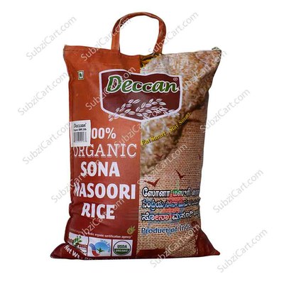 Deccan Organic Sona Masoori Rice, 20 Lb