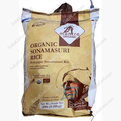 24 Mantra Organic White Sona Masoori Rice, 20 Lb