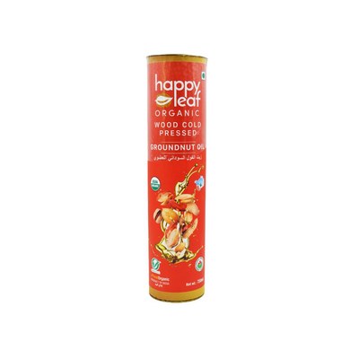 Happy Leaf Org Wood Cold Groundnut Oil, 750 ML