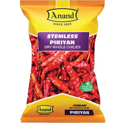 Anand Piriyan Stemless Whole Chillies, 400 Grams