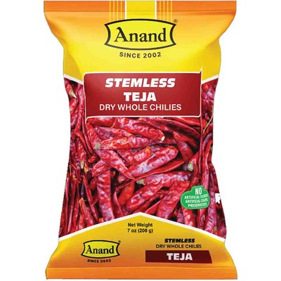 Anand Teja Steamless Whole Chilli, 200 Grams