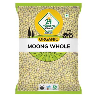 24 Mantra Organic Green Moong Dal Whole, 2 LB