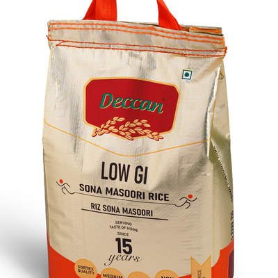Deccan Low Gi Sona Masoori Rice, 20 Lb