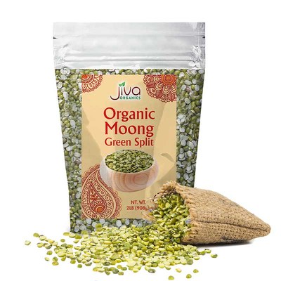 Jiva Organic Moong Split Green, 2 Lb