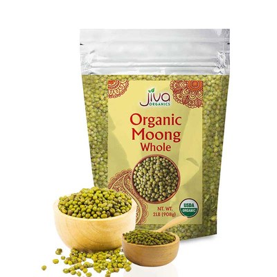 Jiva Organic Org Moong Whole, 4 Lb