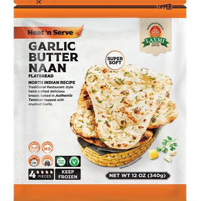 Laxmi Garlic Butter Naan Frozen, 340 Grams