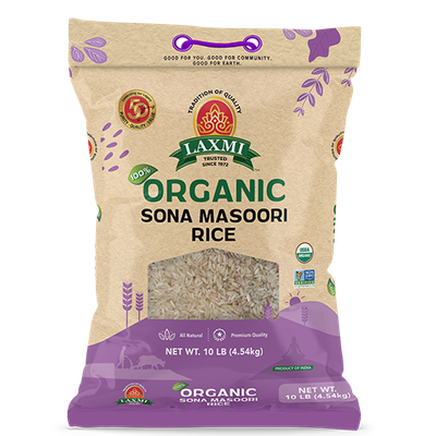 Laxmi Org Sona Masoori Rice, 10 Lb