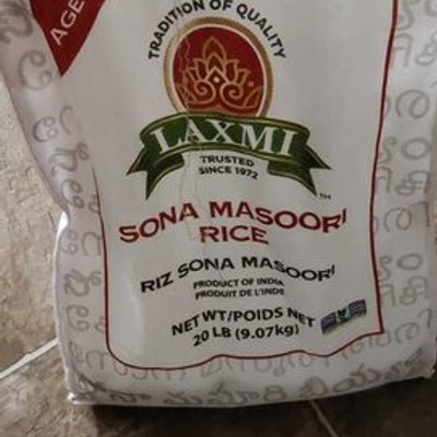 Laxmi Sona Masoori Rice, 20 Lb