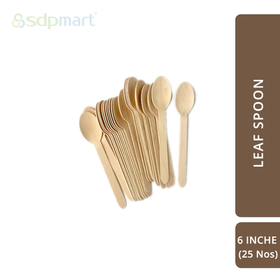 SDPMart Premium Palm Leaf Spoon 6 INCH