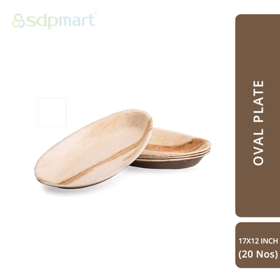 SDPMart Premium Palm Leaf Plate Oval 17X12 INCH