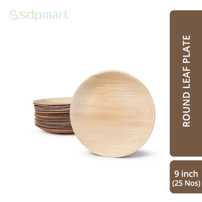SDPMart Premium Palm Leaf Plate Round 9 INCH
