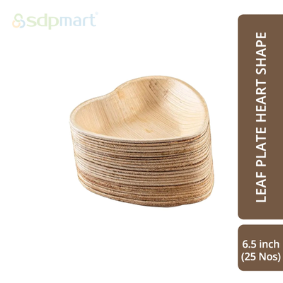 SDPMart Premium Palm Leaf Plate Heart 6.5 INCH