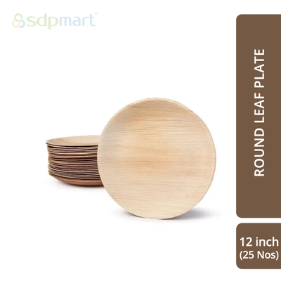 SDPMart Premium Palm Leaf Plate Round 12 INCH