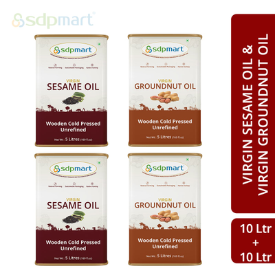 SDPMart 20 Ltrs Combo Pack | SDPMart Cold pressed virgin sesame oil & Groundnut Oil