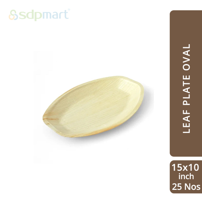 SDPMart Premium Palm Leaf Plate Oval 15X10 INCH