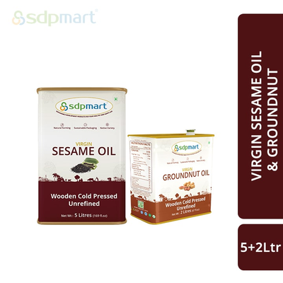 COM 03 - SDPMart Premium Virgin Sesame Oil 5 Liter & Groundnut Oil 2 Liter