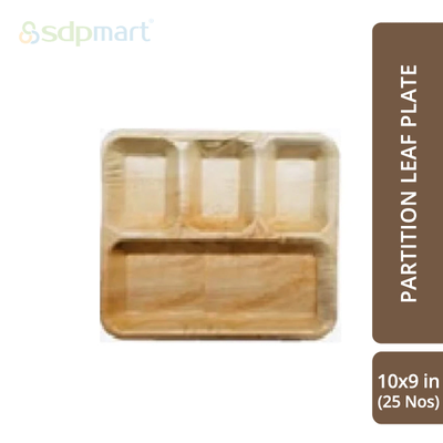 SDPMart Premium Palm Leaf Plate Partition 10X9 INCH U3L1