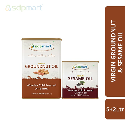 COM 02 - SDPMart Premium Virgin Groundnut Oil 5 Liter & Sesame Oil 2 Liter