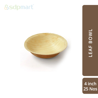 SDPMart Premium Palm Leaf Plate Round Bowl 4 INCH