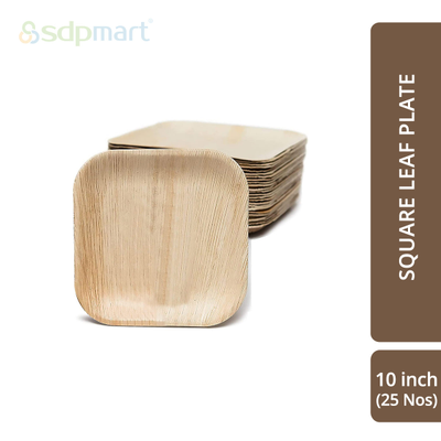 SDPMart Premium Palm Leaf Plate Square 10 INCH