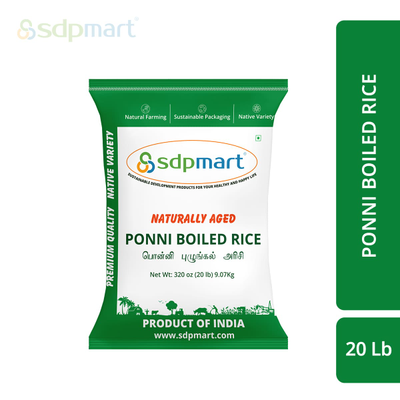 SDPMart Premium Ponni Boiled Rice 20 LBS (Including packing Materials)